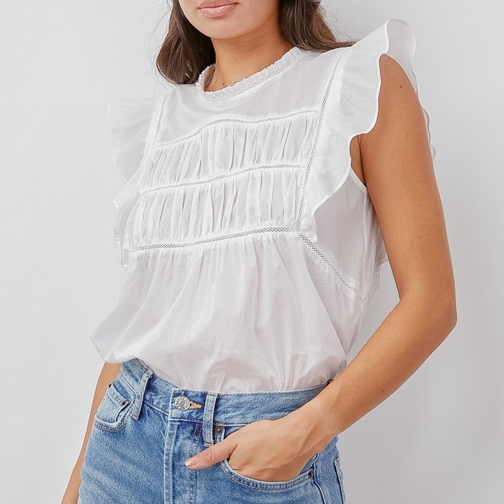 RAILS WHITE FILOMENA BLOUSE SIZE SMALL